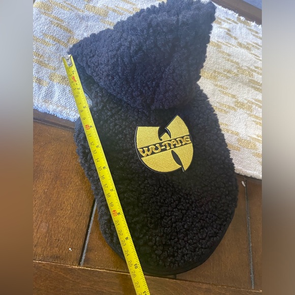Fleece coat jacket hoodie pet cat dog wutang Wu-tang hip hop black warm small M - Picture 3 of 3